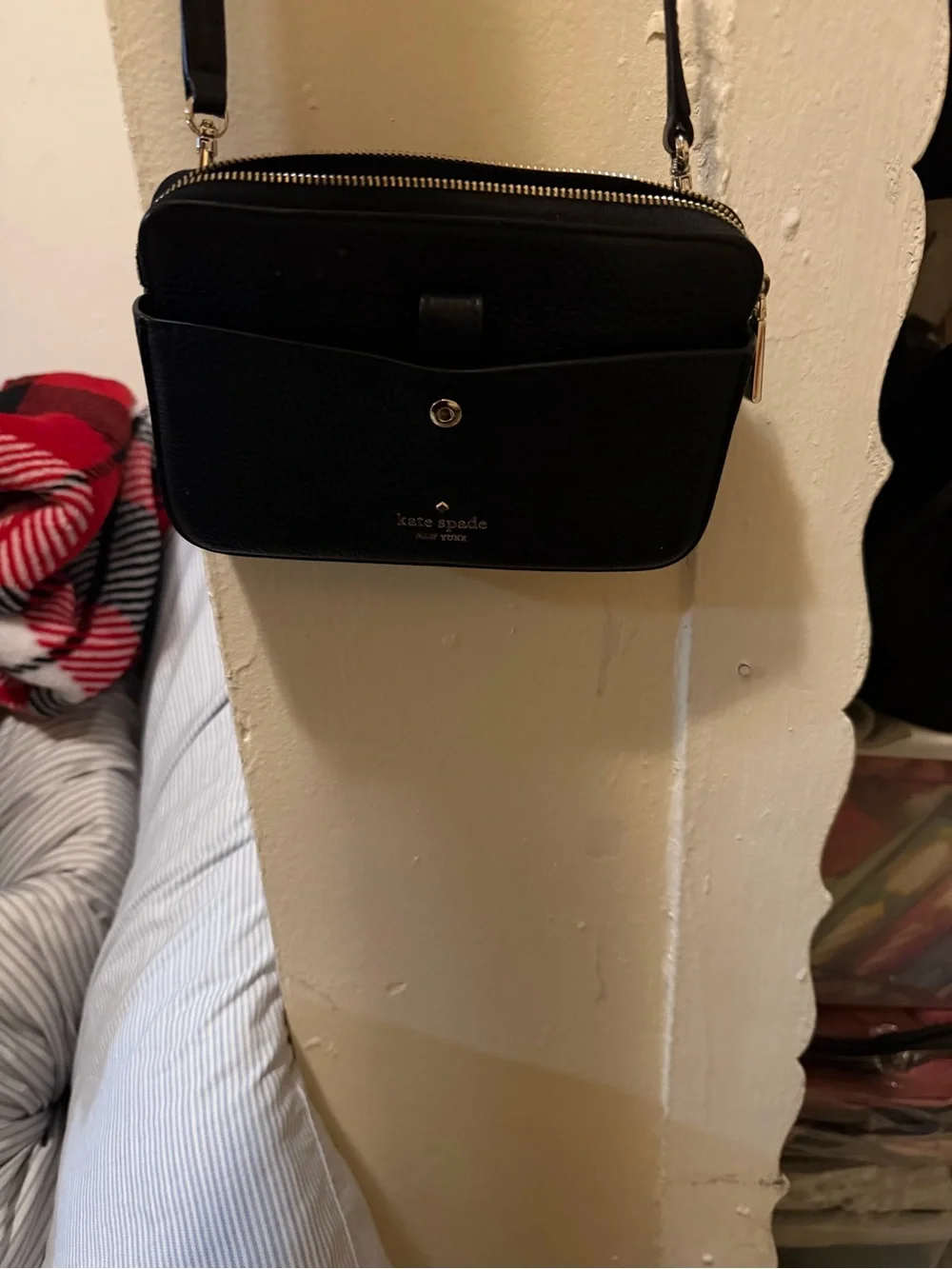 kate spade Black Pebbled Leather Belt Bag
